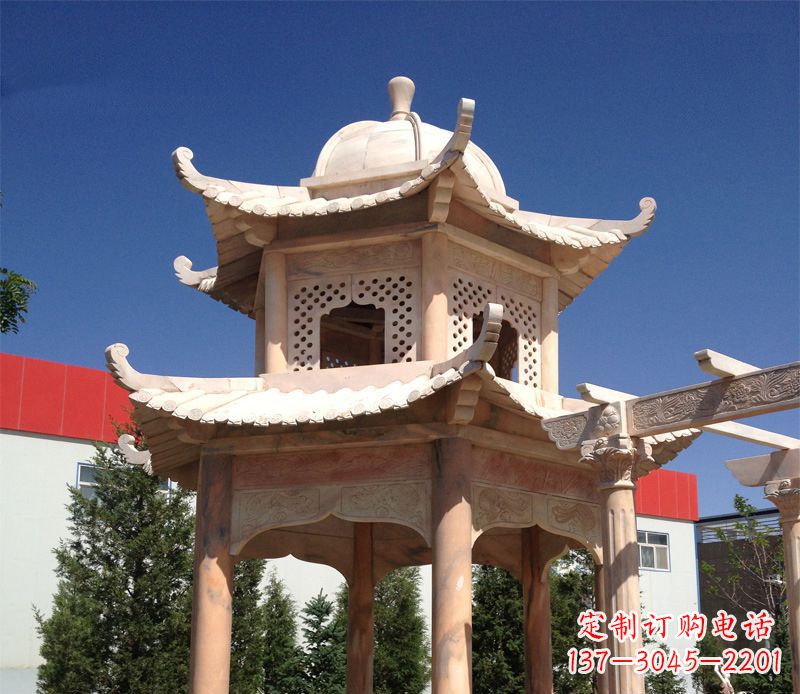 湖南晚霞红景观凉亭雕塑