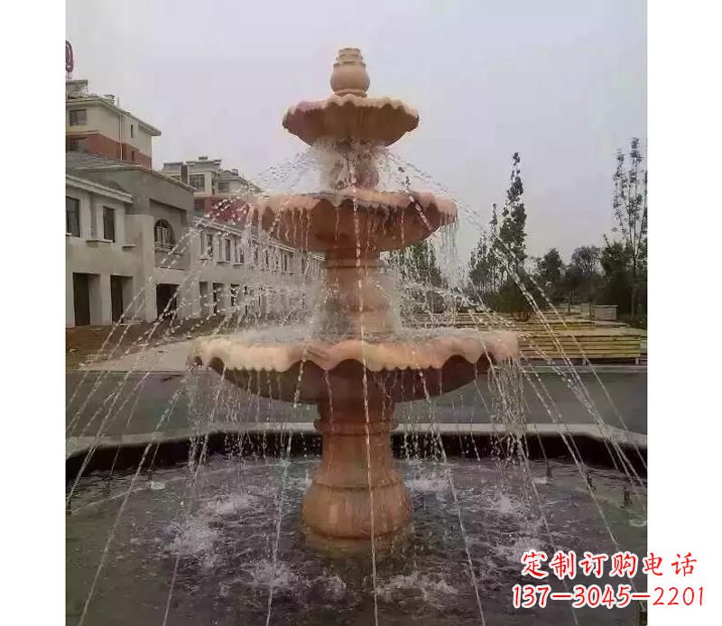 湖南晚霞红喷泉雕塑