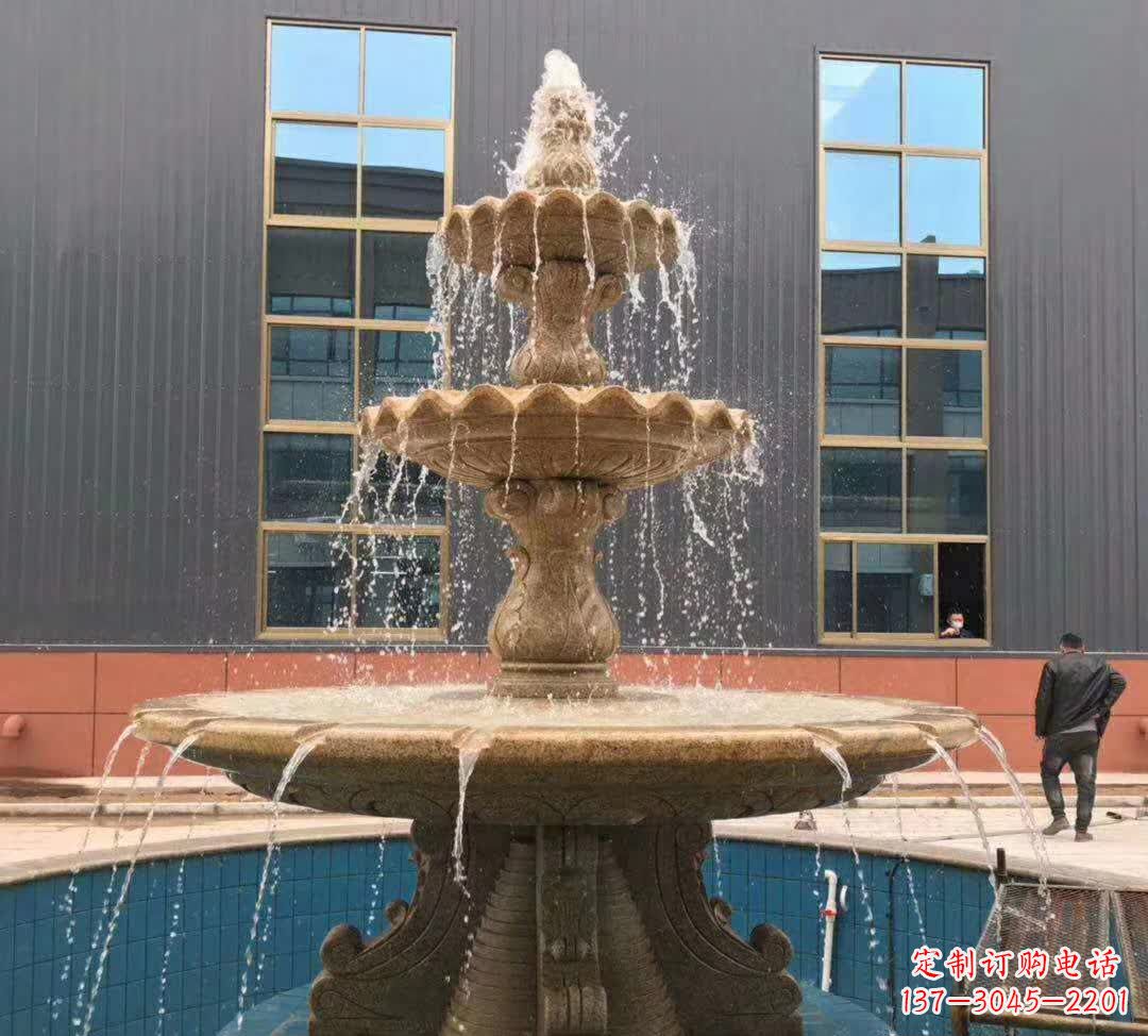 湖南晚霞红三层音乐喷泉