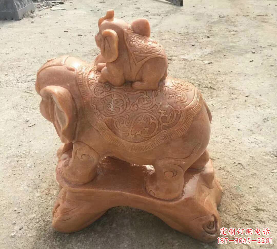 湖南晚霞红小象招财动物