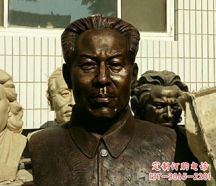 湖南伟人刘少奇胸像铜雕