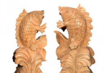 湖南中领雕塑：精美的鲤鱼喷水晚霞红石雕