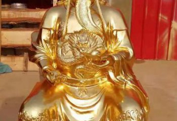 湖南传承经典，漆金关公神像雕塑