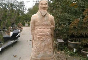 湖南中领雕塑：以秦始皇晚霞红石雕像闻名
