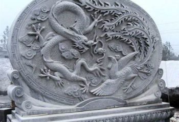 湖南青石古典美——龙凤呈祥雕塑