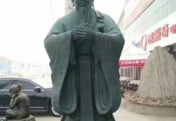 湖南精美的青铜孔子雕像