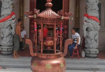 湖南精致全铜小香炉雕塑