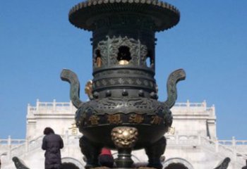 湖南三足香炉铜雕唯美重现历史
