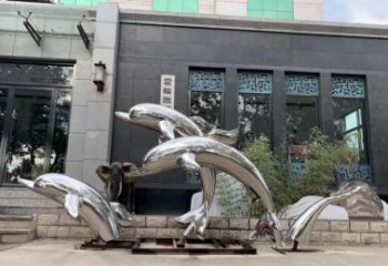 湖南高端定制不锈钢海豚雕塑