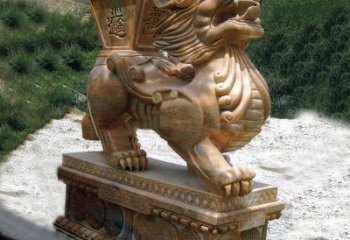 湖南商场企业看门神兽“日进斗金”招财貔貅石雕