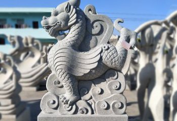 湖南造型独特的上古四灵之青龙砂岩石雕塑