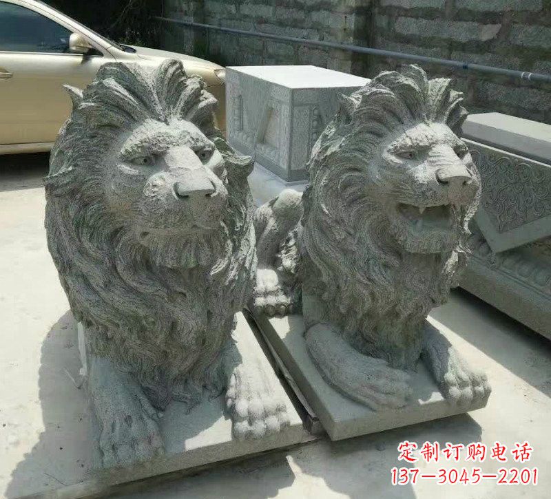 湖南卧式狮子石雕
