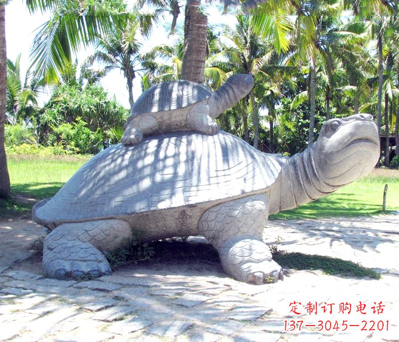 湖南乌龟母子石雕