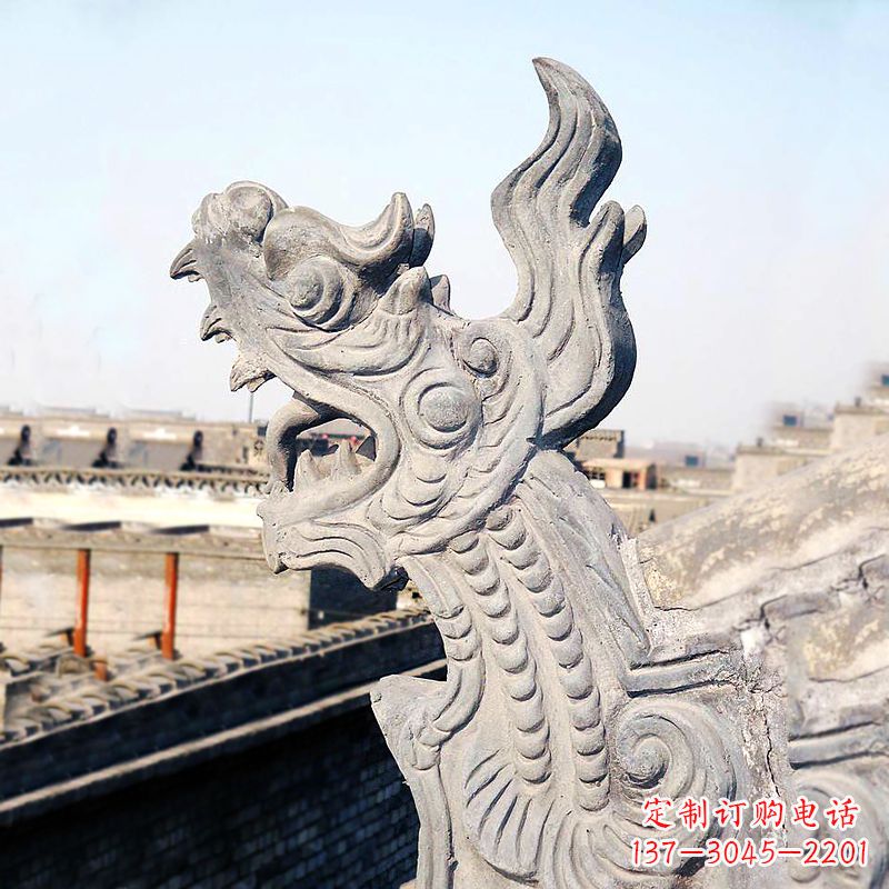 湖南屋脊鸱尾螭吻雕塑-古建装饰神兽动物雕塑
