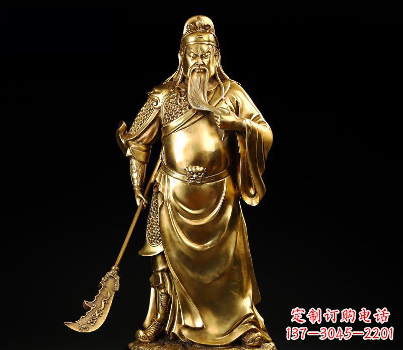 湖南武圣握刀关公铜雕
