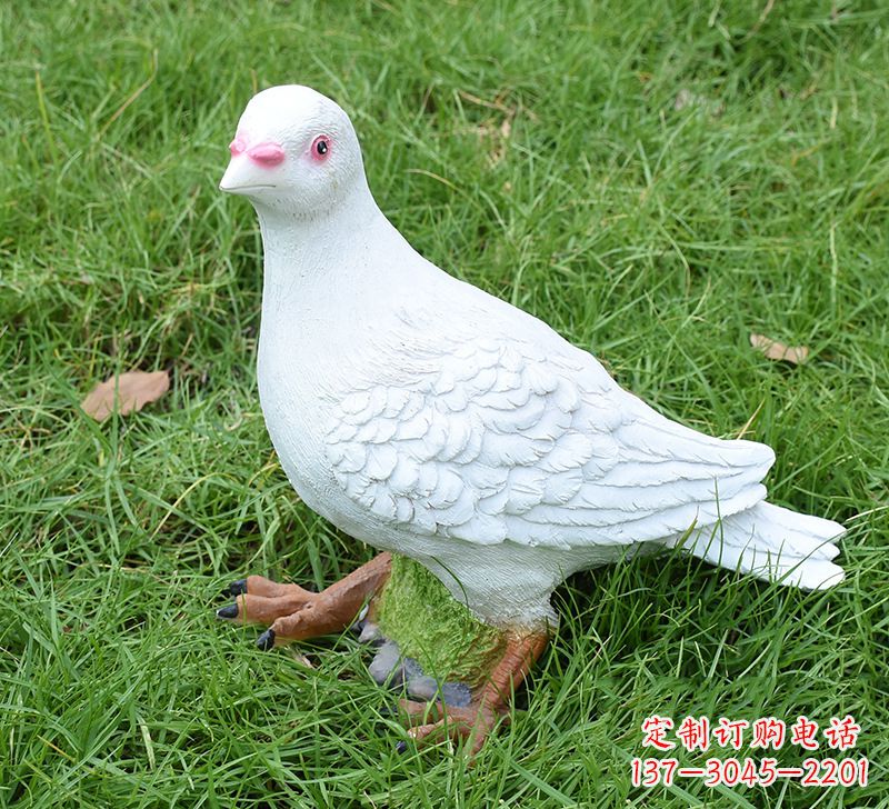 湖南西方的鸽子雕塑