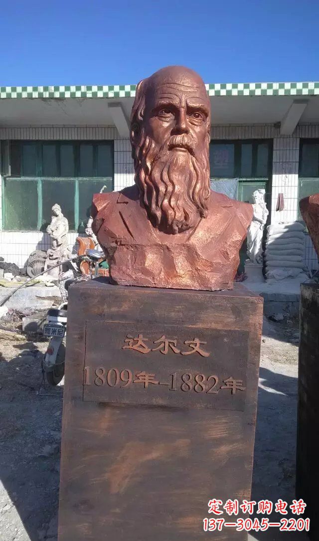 湖南西方名人达尔文铜雕