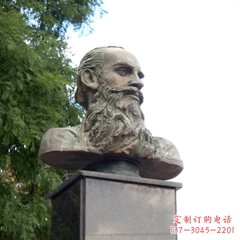 湖南西方名人俄国现实主义作家托尔斯泰胸像雕塑摆件