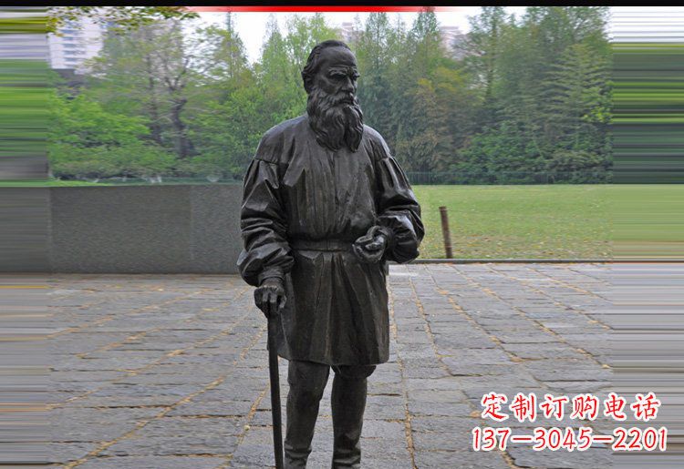 湖南西方名人托尔斯泰铜雕