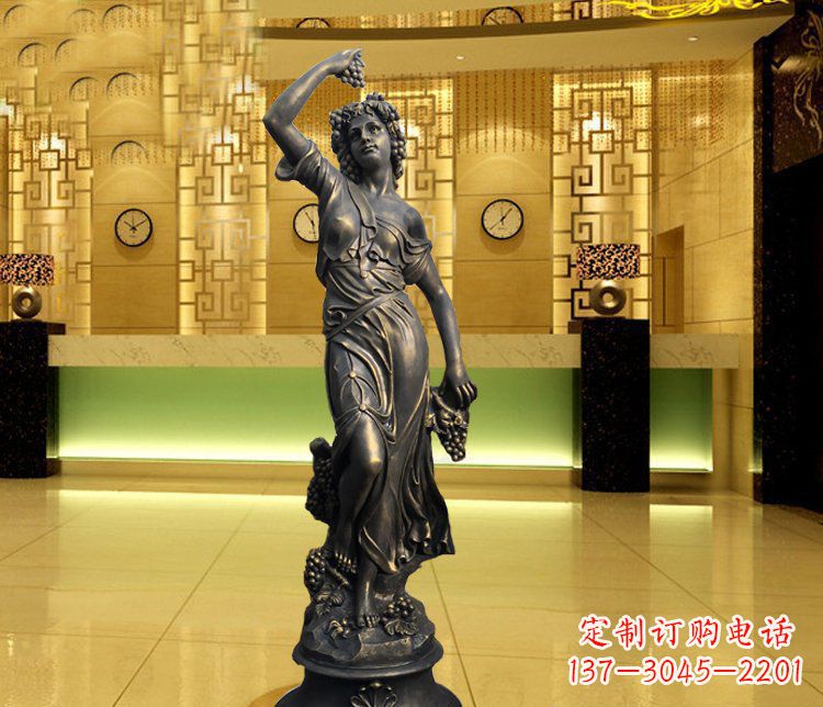 湖南西方女人别墅景观铜雕塑 (2)