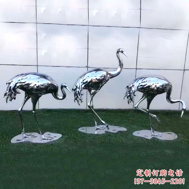 湖南仙鹤镜面不锈钢雕塑