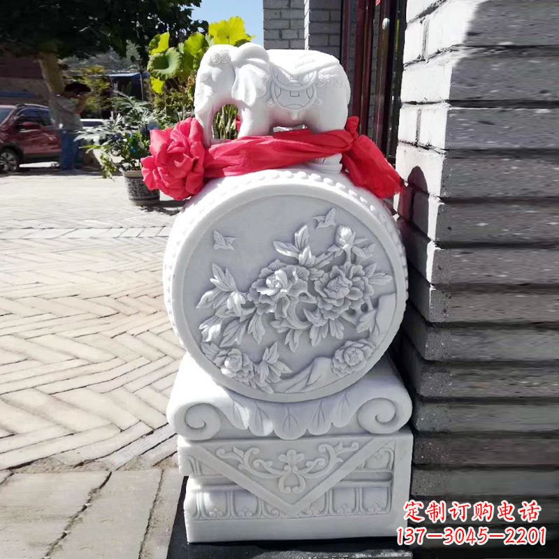 湖南仙鹤石雕门墩