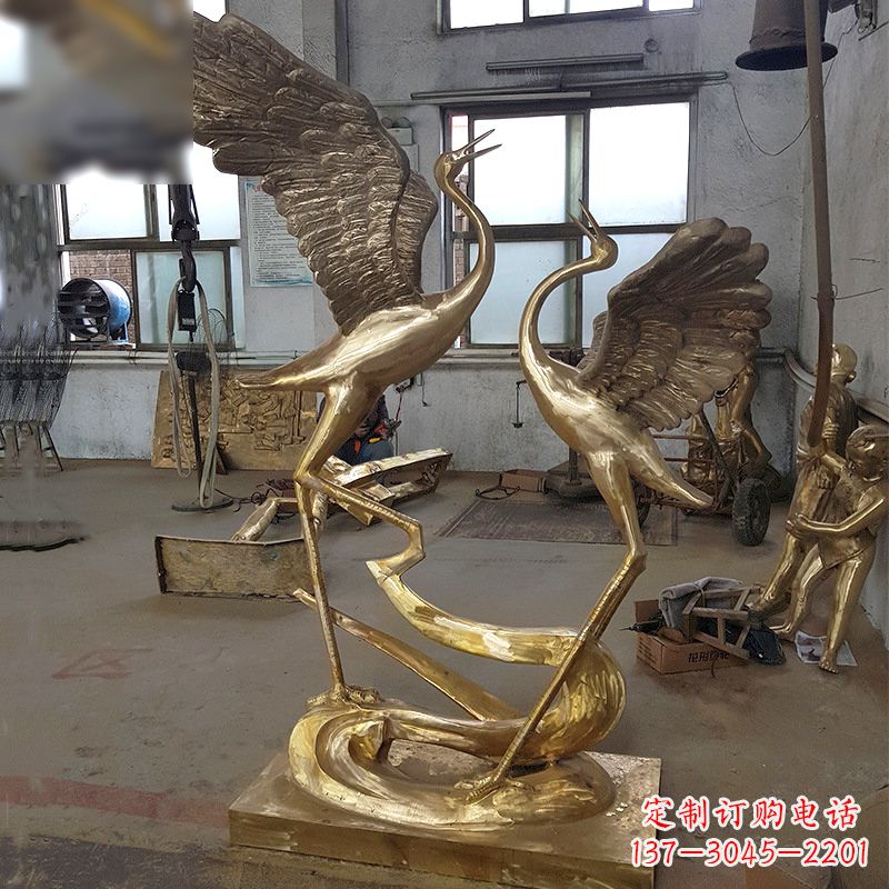 湖南仙鹤铜雕景观