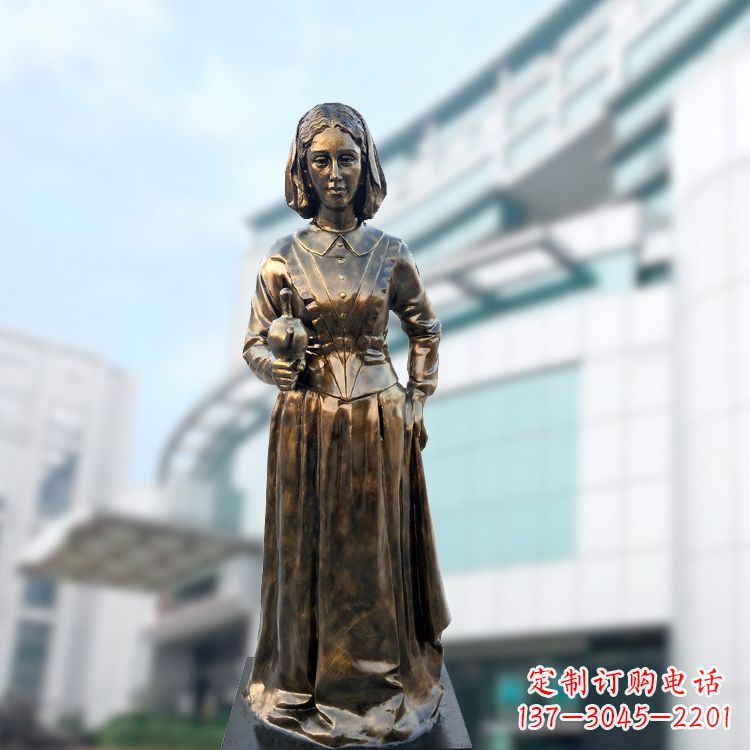湖南现代护理教育奠基人南丁格尔玻璃钢仿铜雕像