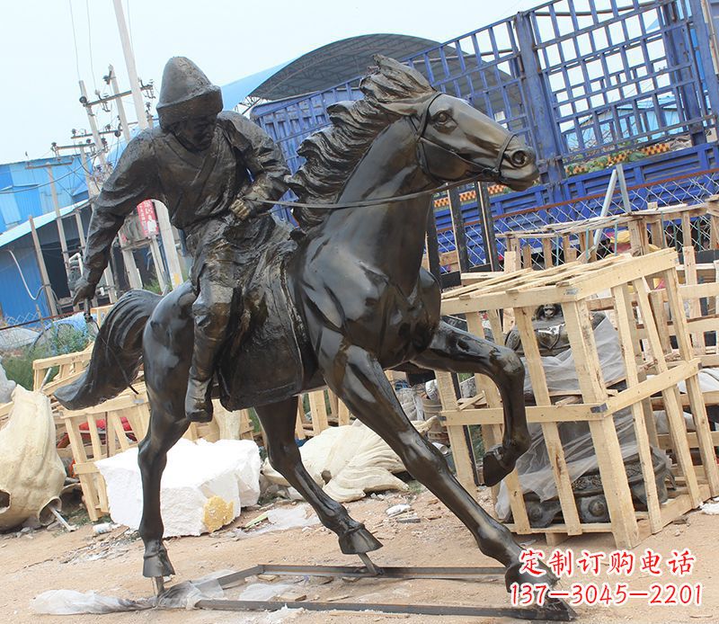 湖南现代骑马人物公园景观铜雕
