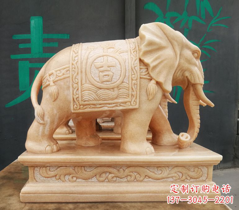 湖南现代石雕大象雕像