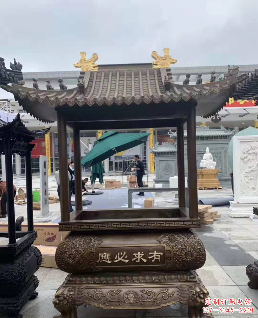 湖南香炉铜雕户外摆件寺庙景观雕塑