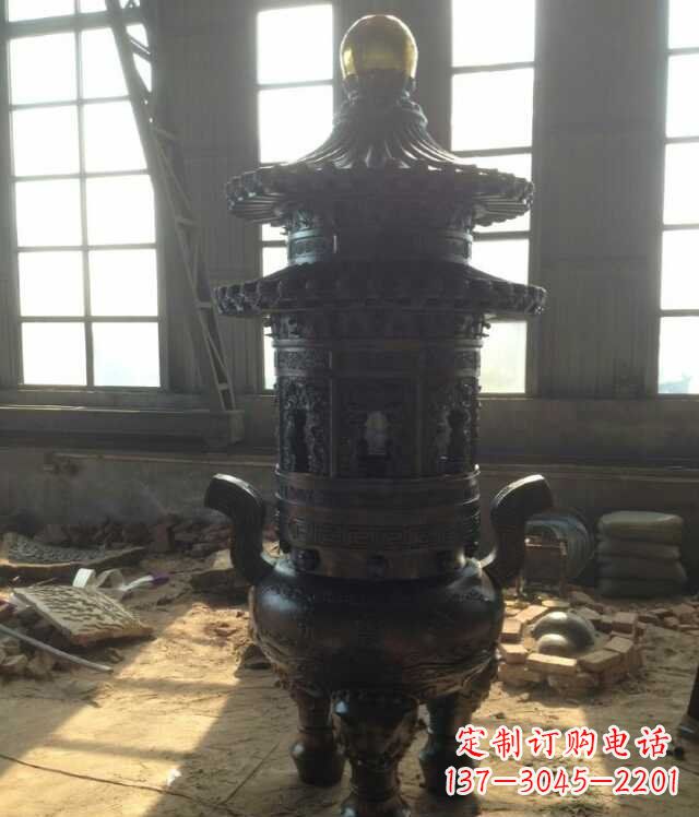 湖南香炉铜雕塑 (2)