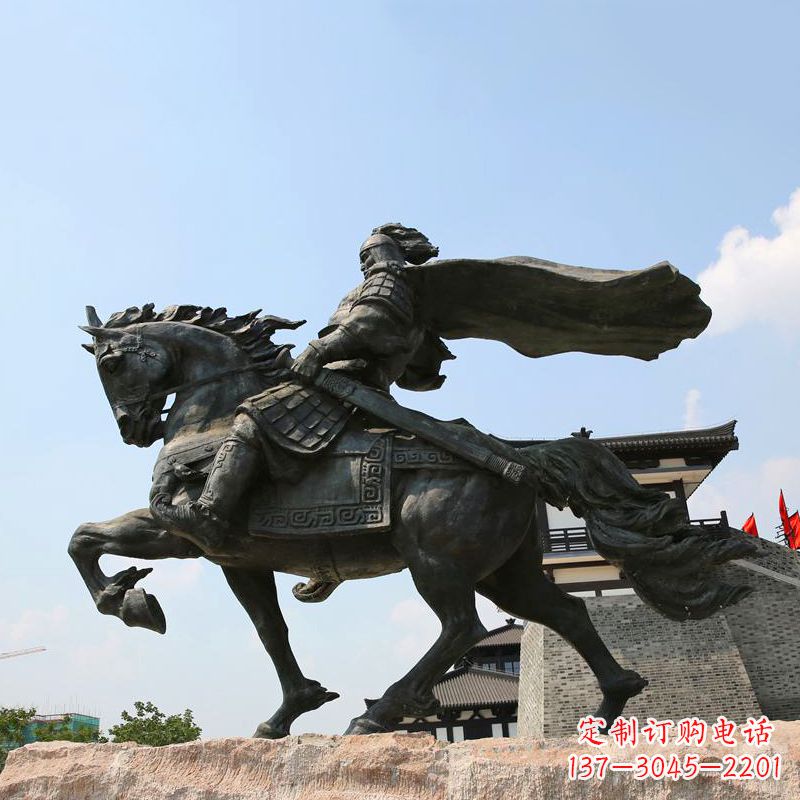 湖南项羽骑马铜雕景观雕塑-景区景点历史名人西楚霸王雕像