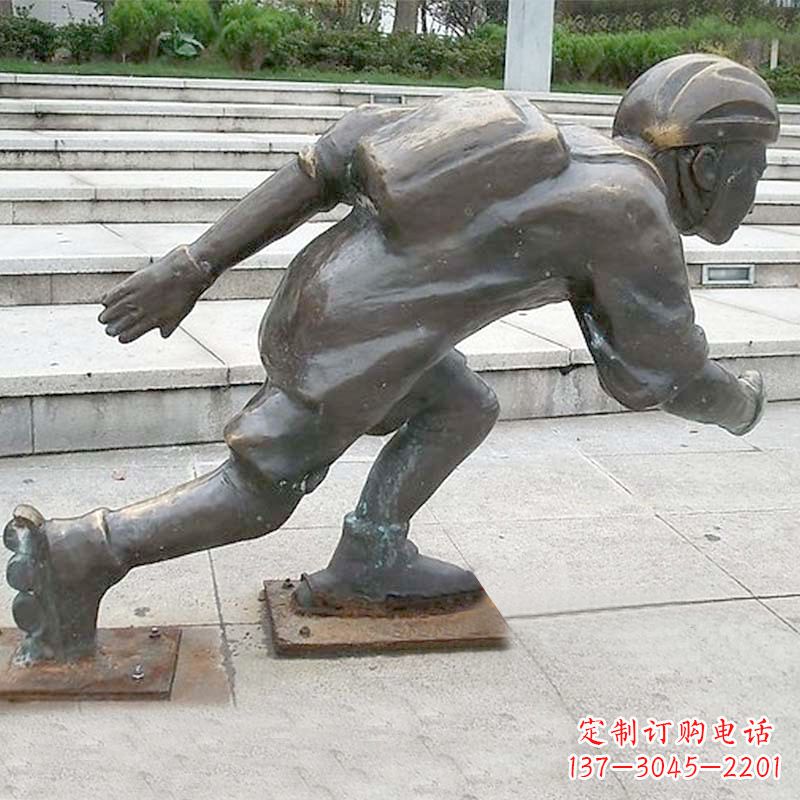 湖南小孩滑旱冰广场人物运动雕塑