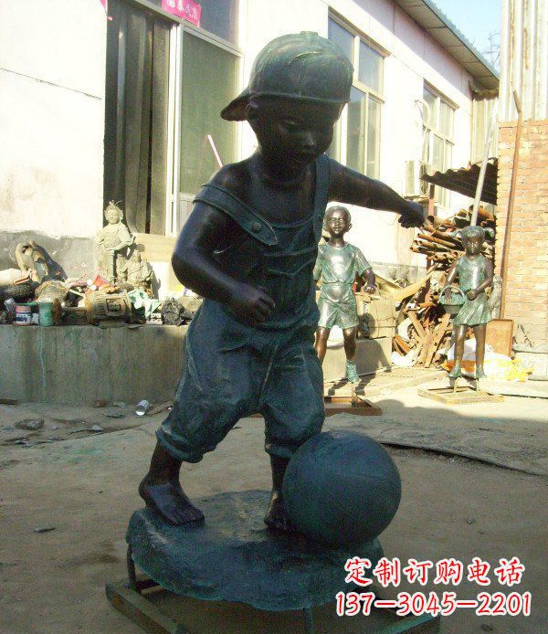 湖南小孩玩耍青铜人物铜雕