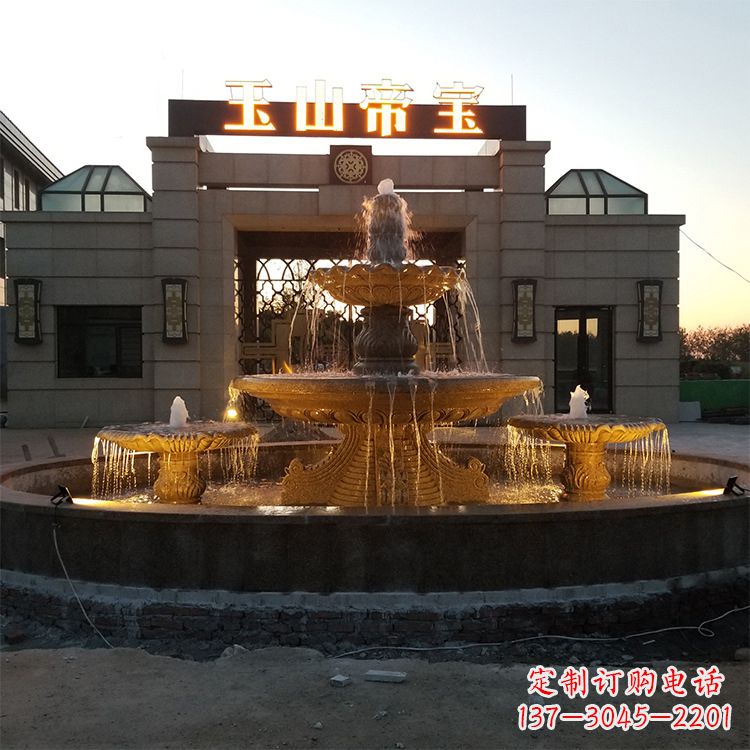 湖南小区广场欧式水景石雕喷泉