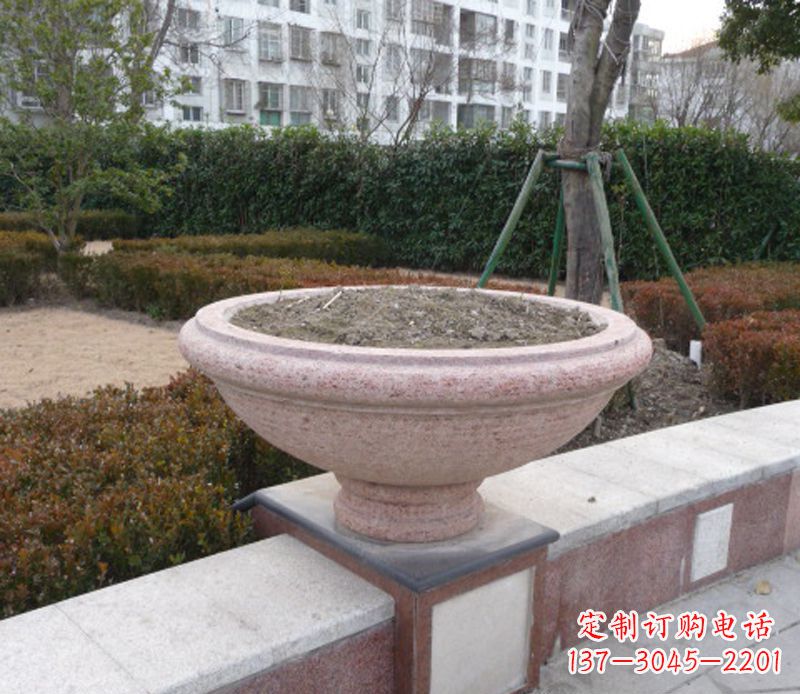 湖南小区花盆石雕