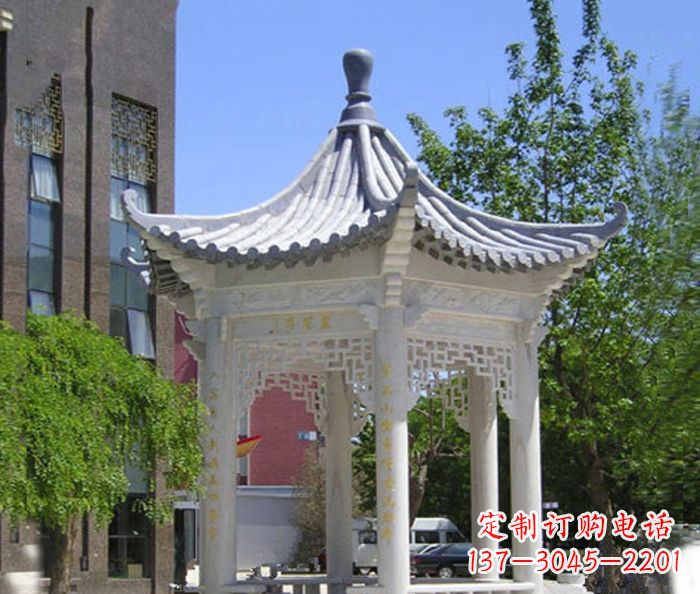 湖南小区景观大理石凉亭