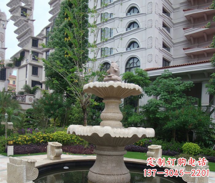 湖南小区景观大理石鲤鱼喷泉石雕