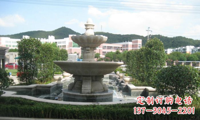湖南小区景观大理石喷泉石雕 (2)