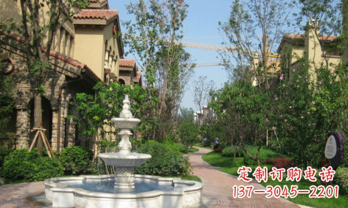 湖南小区景观大理石喷泉石雕 (5)