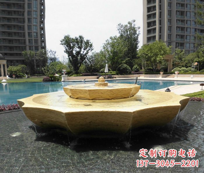湖南小区景观大理石喷泉石雕 (6)