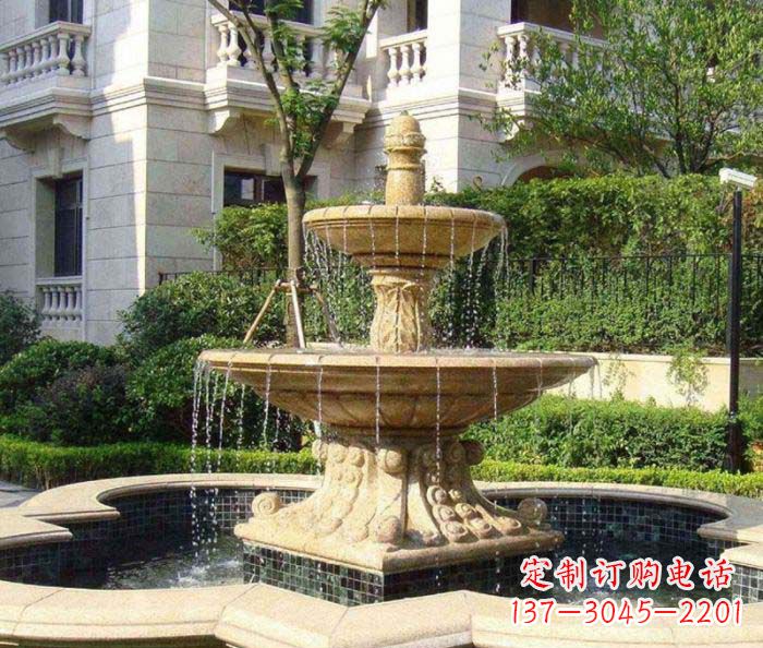 湖南小区景观大型喷泉石雕 (2)