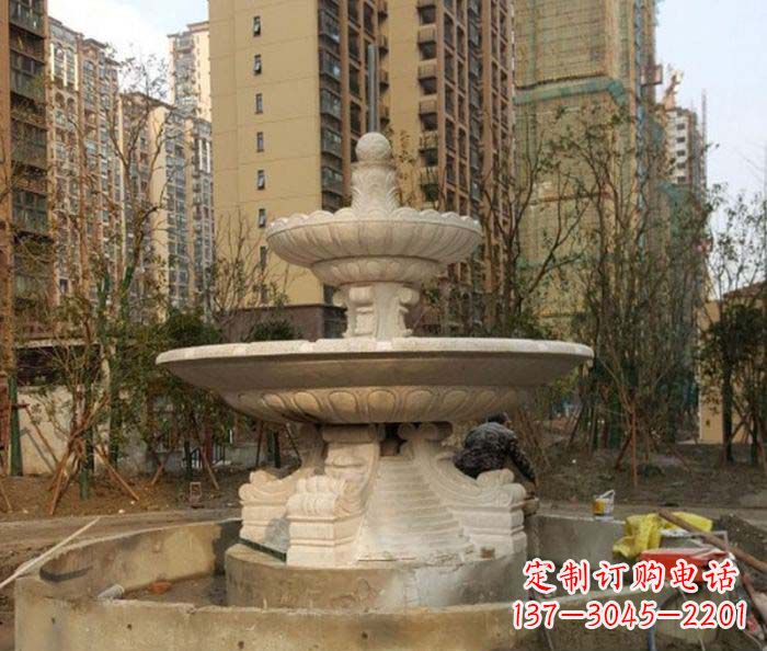 湖南小区景观大型喷泉石雕 (3)