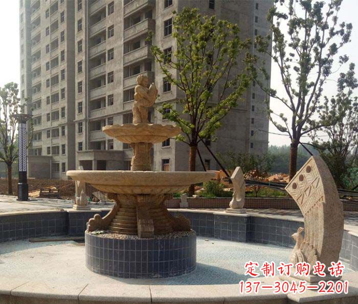 湖南小区景观大型喷泉石雕