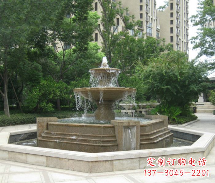 湖南小区景观大型喷泉石雕 (7)