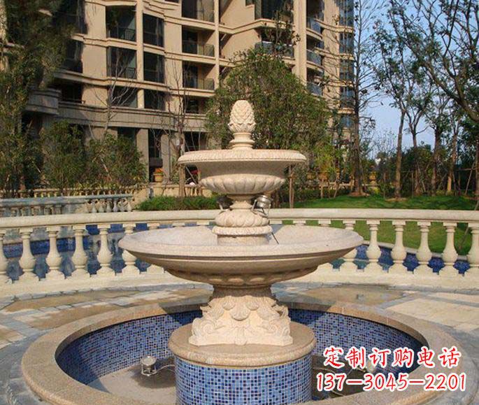 湖南小区景观多层喷泉石雕