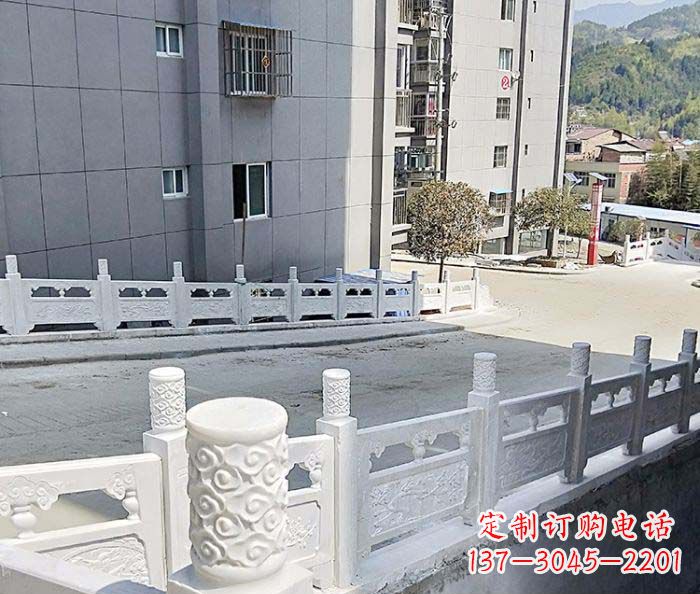 湖南小区景观汉白玉石雕栏板