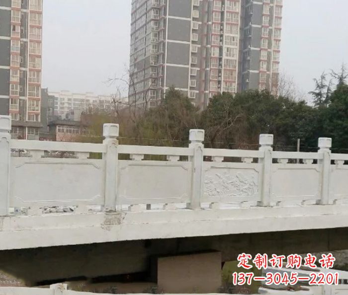 湖南小区景观汉白玉石雕栏板 (2)
