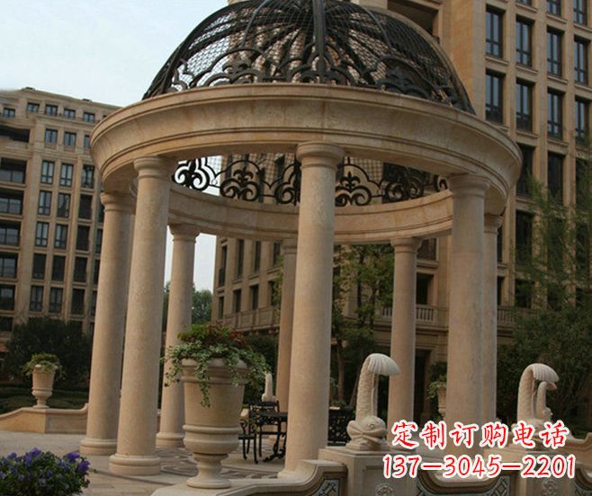 湖南小区景观欧式石雕凉亭